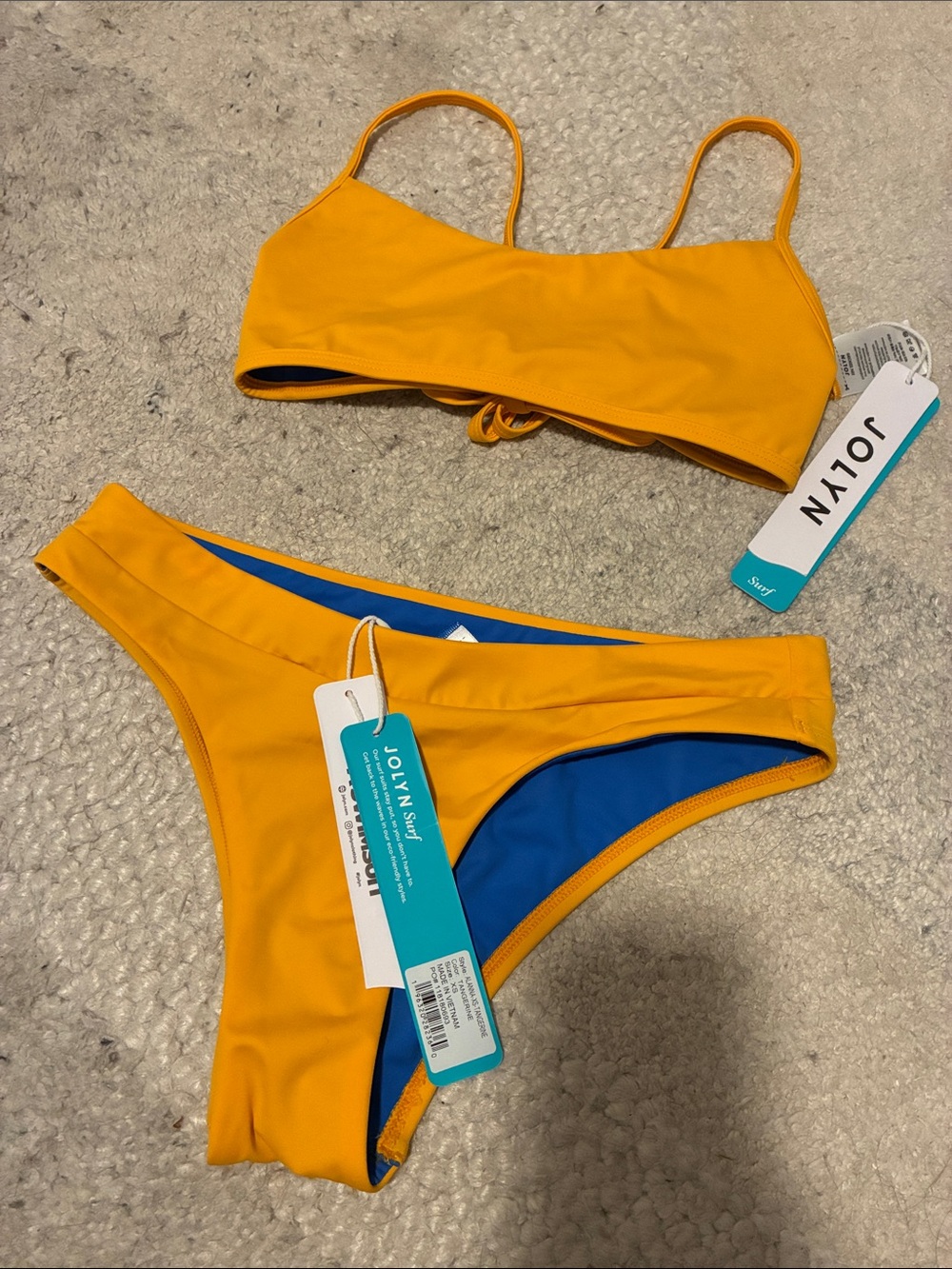 Jolyn Tangerine Bikini Set - Scoop Top & High Cut Bottom